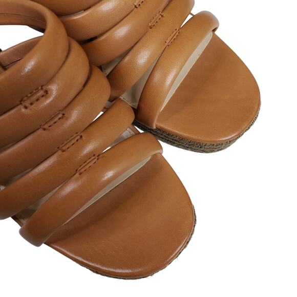 VINCE CAMUTO Womens 9 Patrest Leather Platform Sandal in Light Cognac NEW - Picture 7 of 11